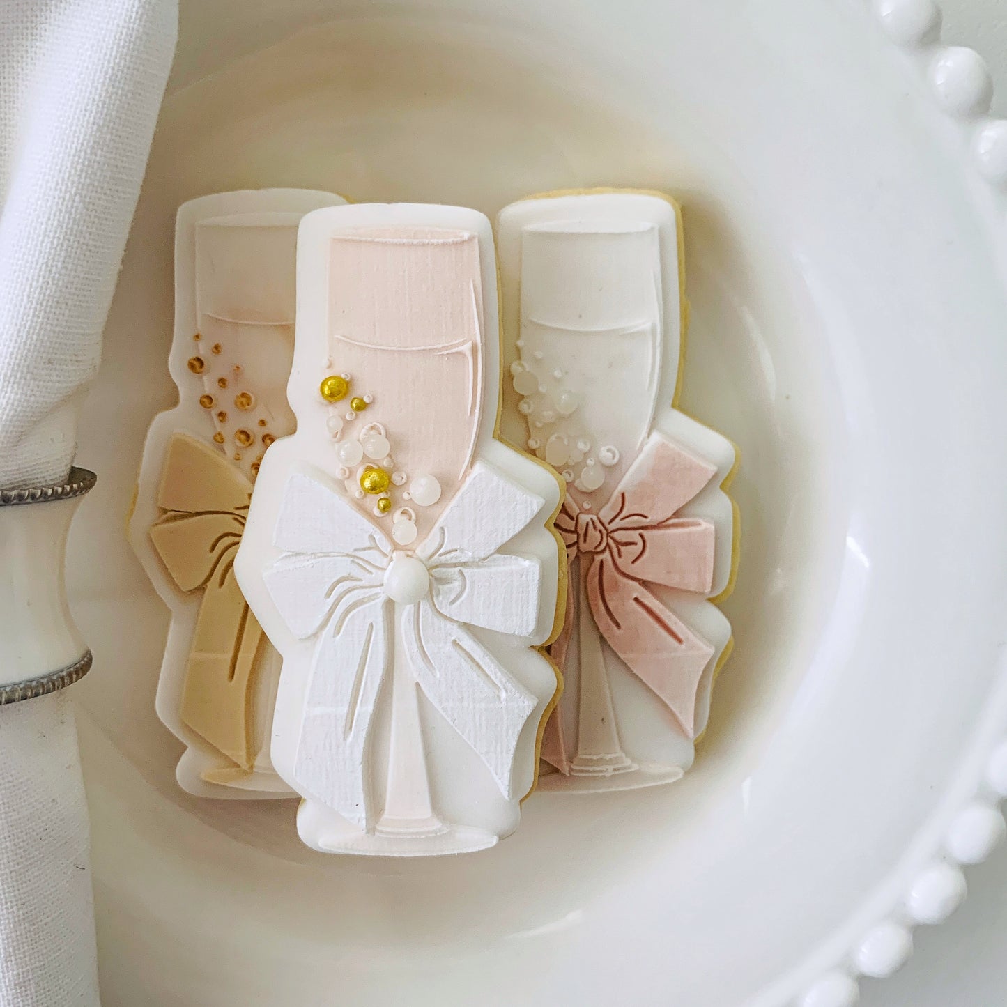Champagne Glass Cookie Stamp & Cutter