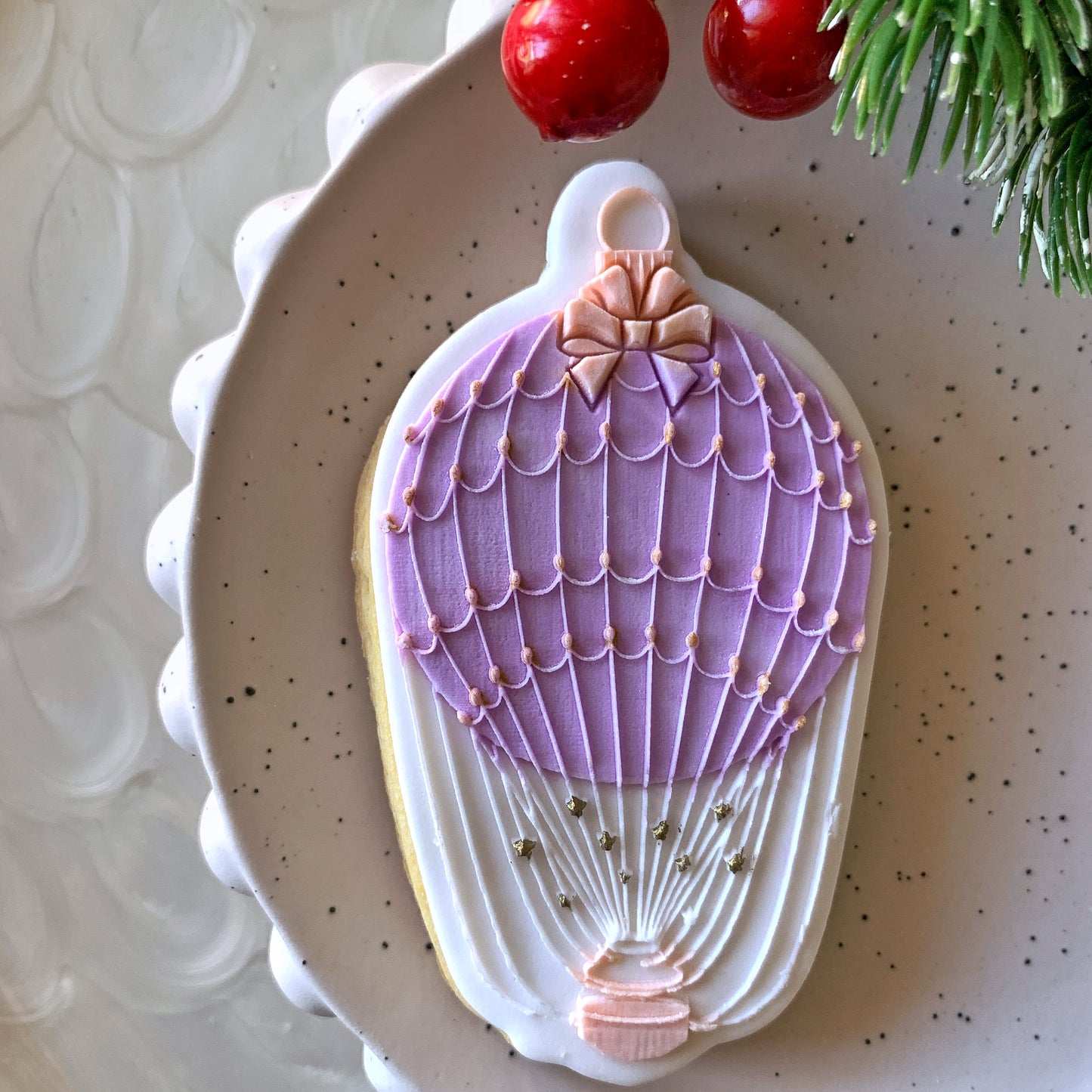 Hot Air Balloon Bauble Cookie Stamp & Cutter