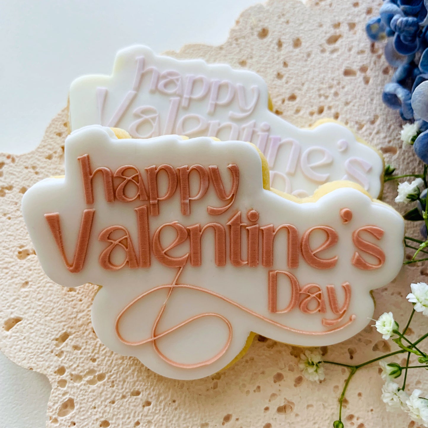 Modern Happy Valentine’s Day Cookie Stamp & Cutter