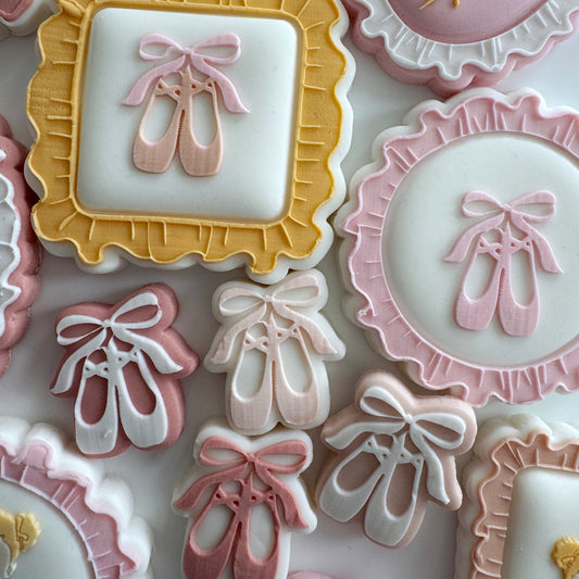 Mini Ballerina Slippers Cookie Stamp & Cutter