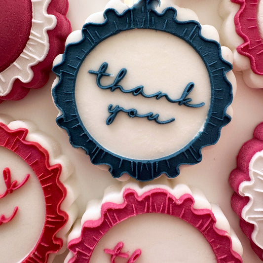 Mini Thank You Frilled Edge Cookie Stamp & Cutter