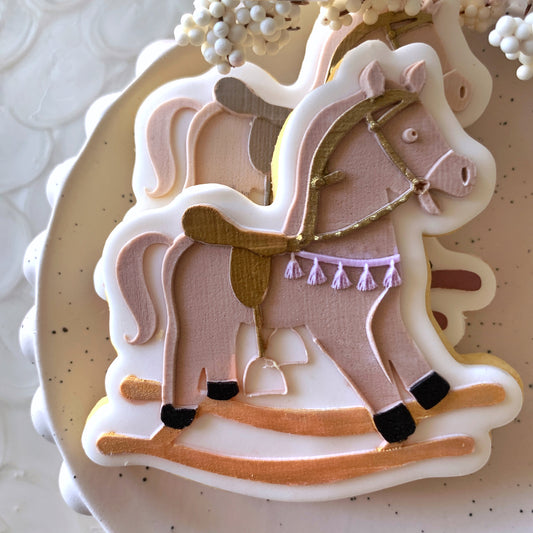 Standard Rocking Horse Cookie Stamp & Cutter