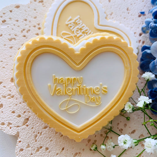 Happy Valentine’s Day Heart Cookie Stamp & Cutter
