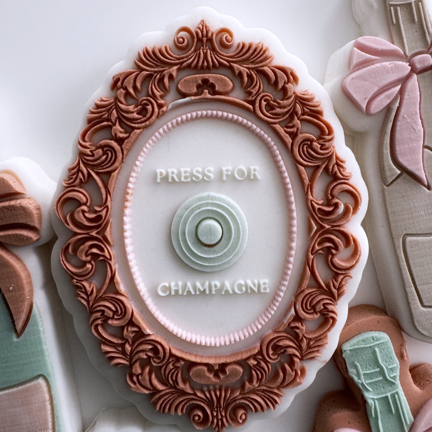 Press for Champagne Cookie Stamp & Cutter