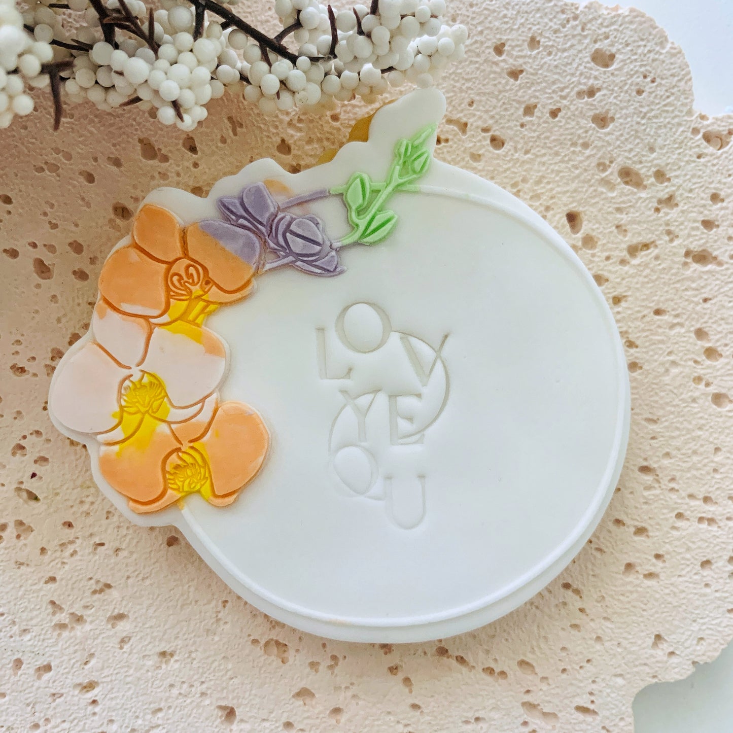 Butterfly Orchid Round Cookie Stamp & Cutter