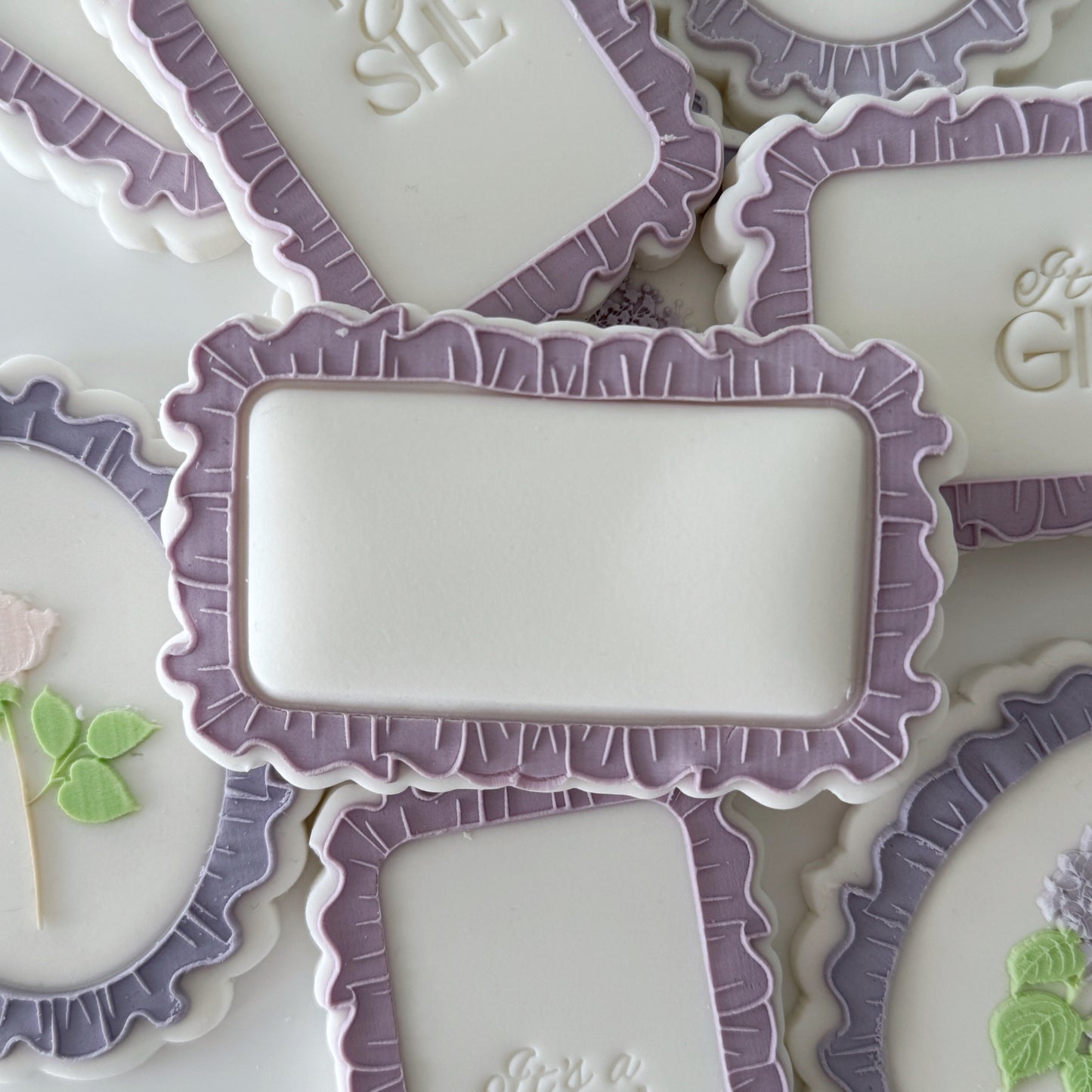 Cutout Rectangle Frilled Edge Cookie Stamp & Cutter