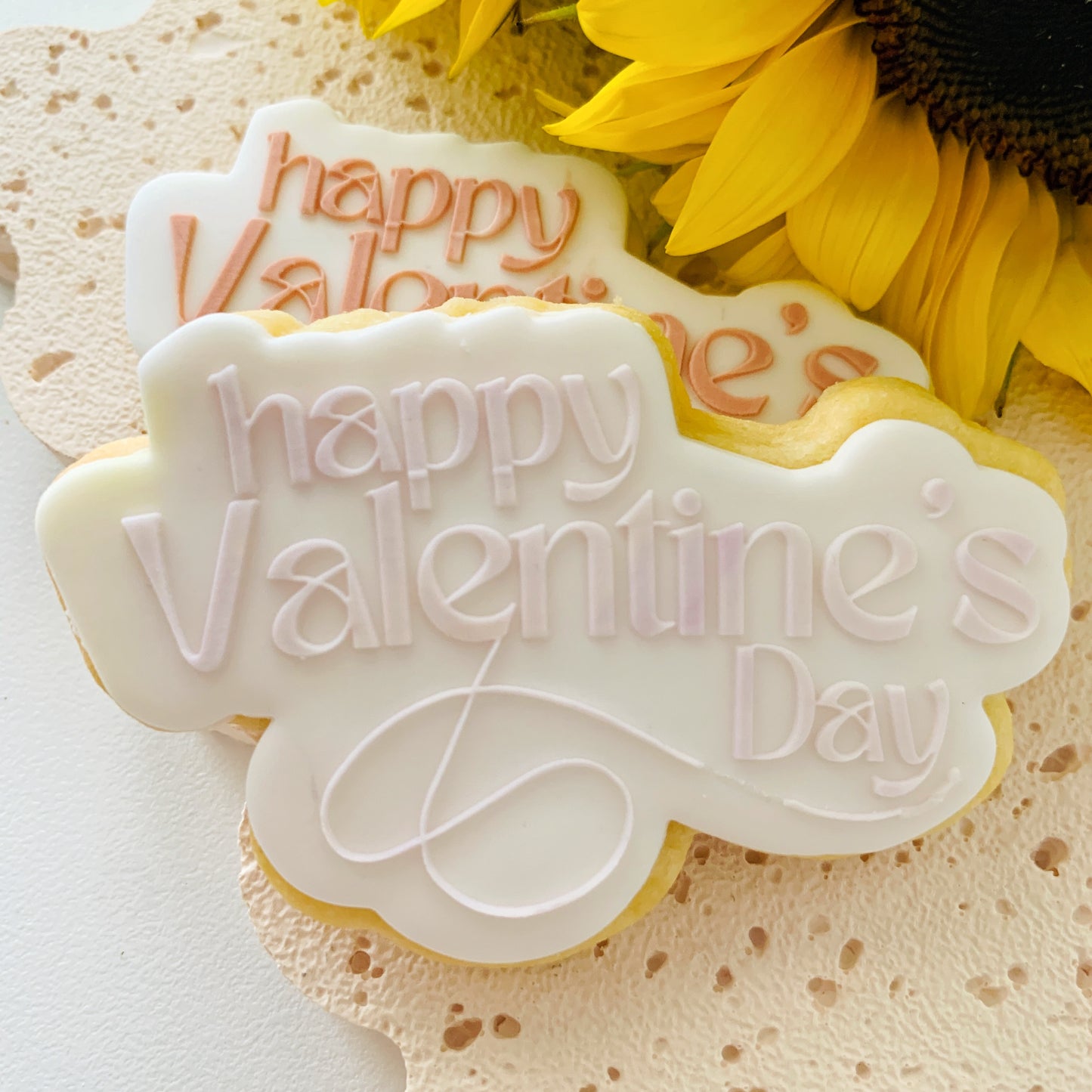 Modern Happy Valentine’s Day Cookie Stamp & Cutter