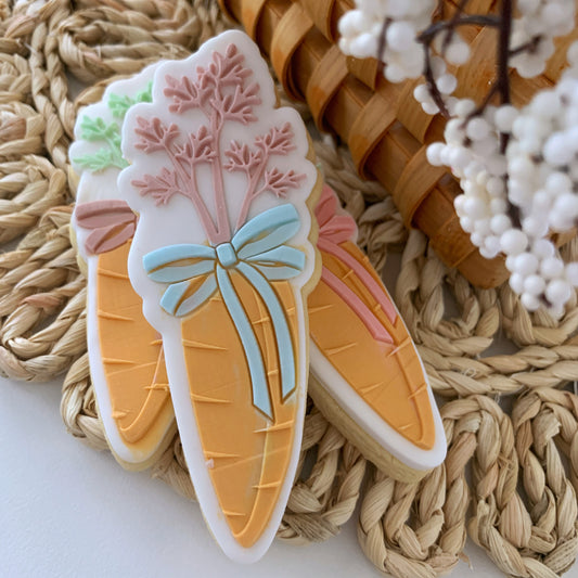 Carrot With Bow Cookie Stamp and Cutter