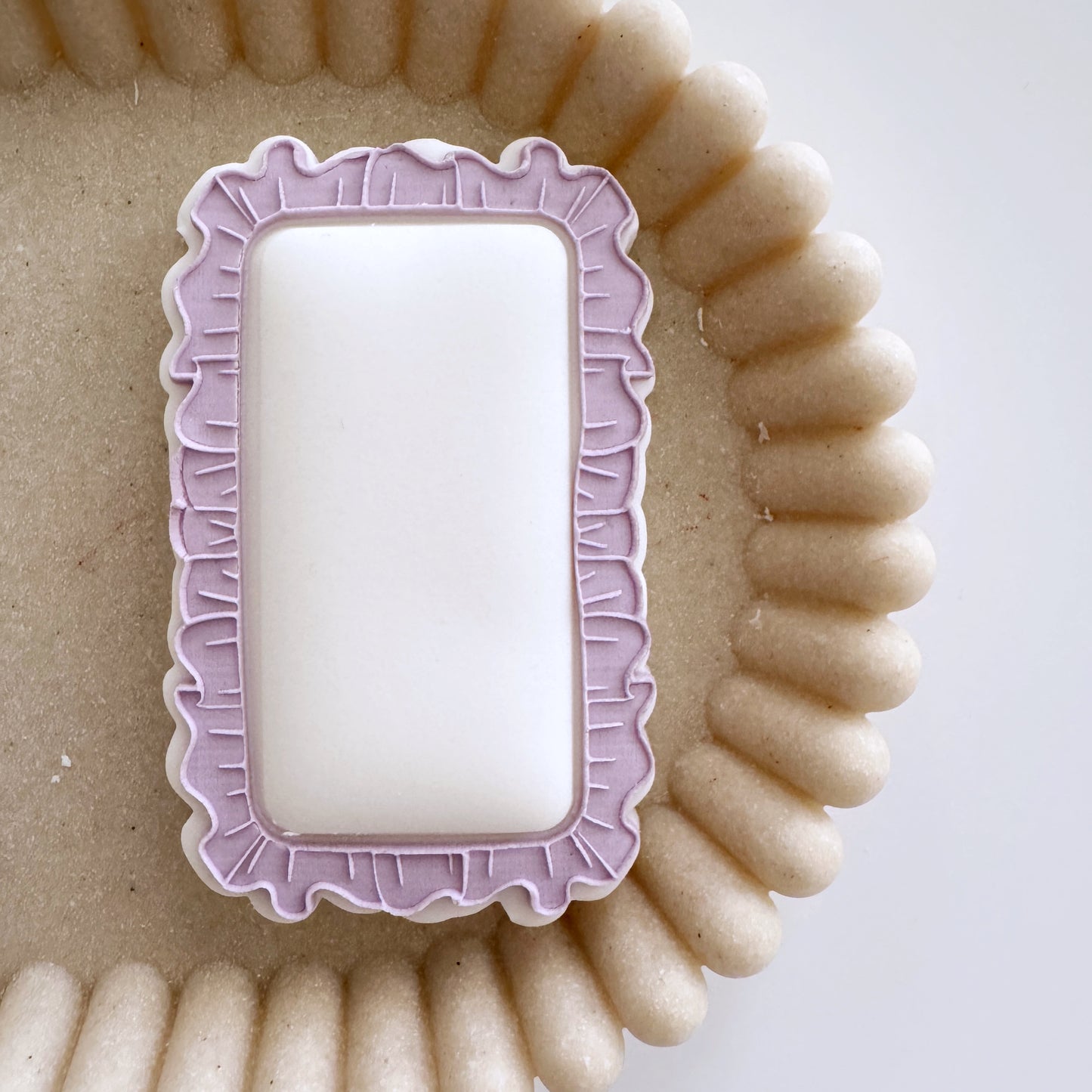 Cutout Rectangle Frilled Edge Cookie Stamp & Cutter