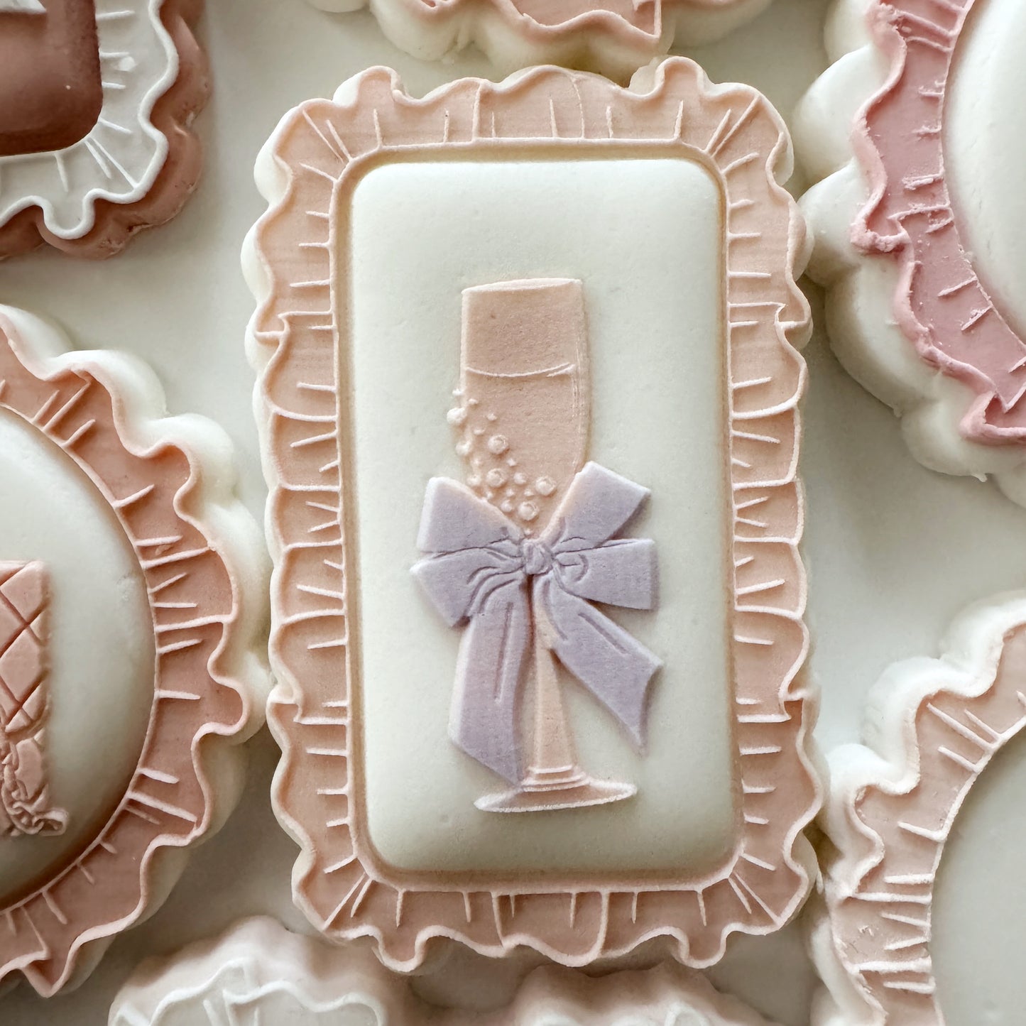 Cutout Rectangle Frilled Edge Cookie Stamp & Cutter