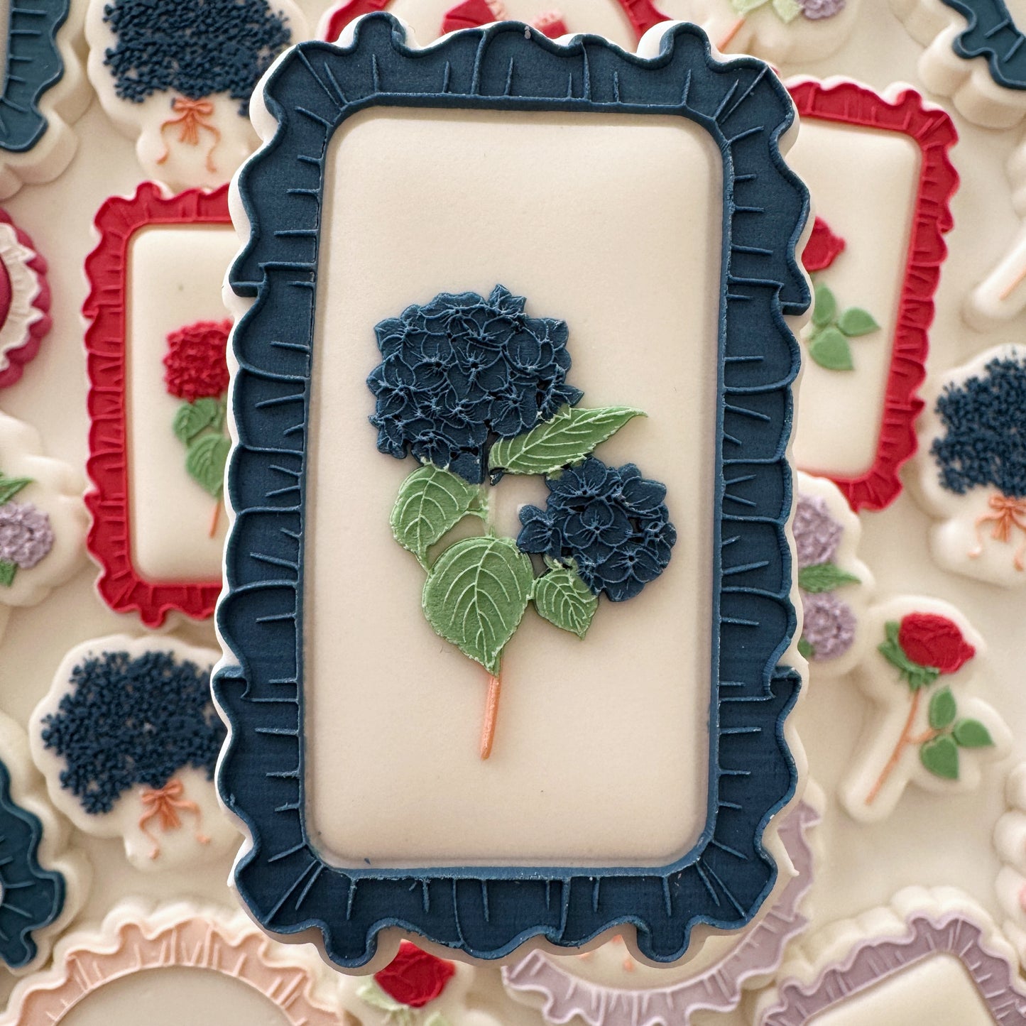 Cutout Rectangle Frilled Edge Cookie Stamp & Cutter