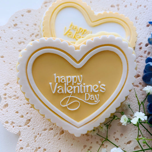 Happy Valentine’s Day Heart Cookie Stamp & Cutter