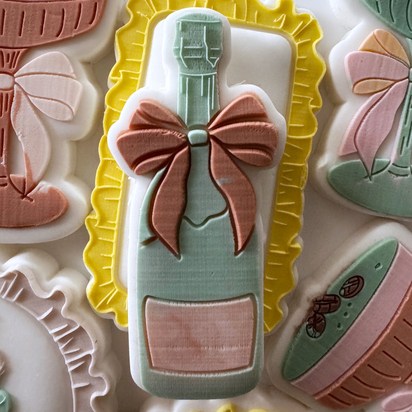 Champagne Bottle Cookie Stamp & Cutter