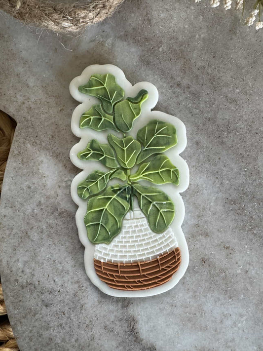 Fiddle leaf in basket Cookie Stamp & Cutter