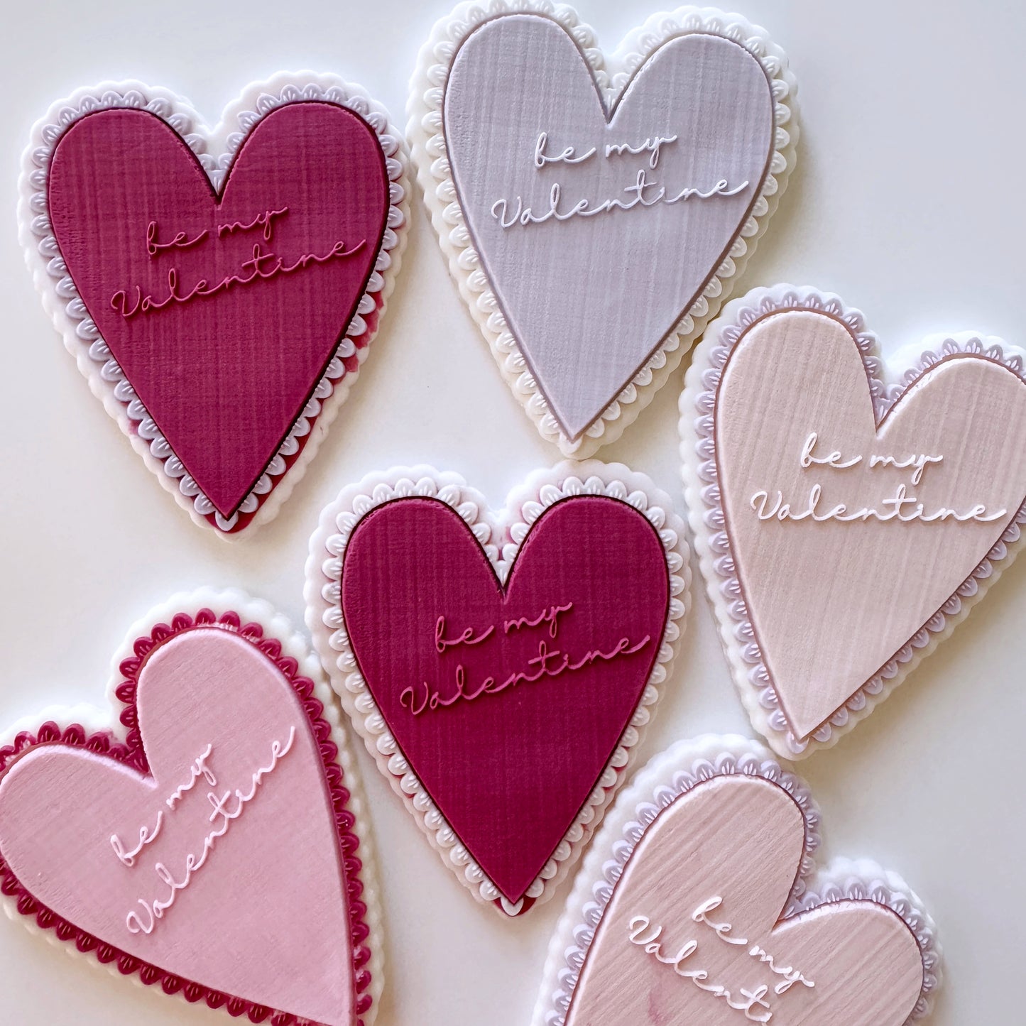Be my Valentine Scallopped Heart Cookie Stamp & Cutter