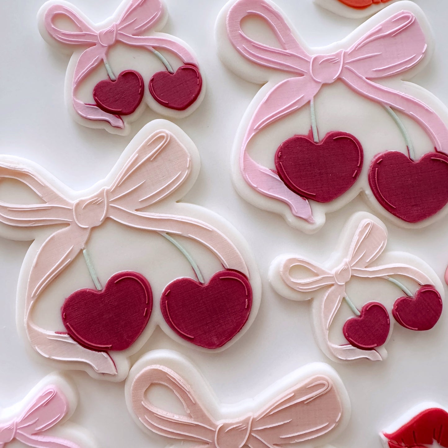 Standard Heart Cherries with Bow Cookie Stamp & Cutter