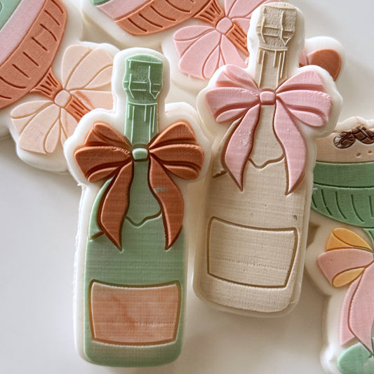 Champagne Bottle Cookie Stamp & Cutter