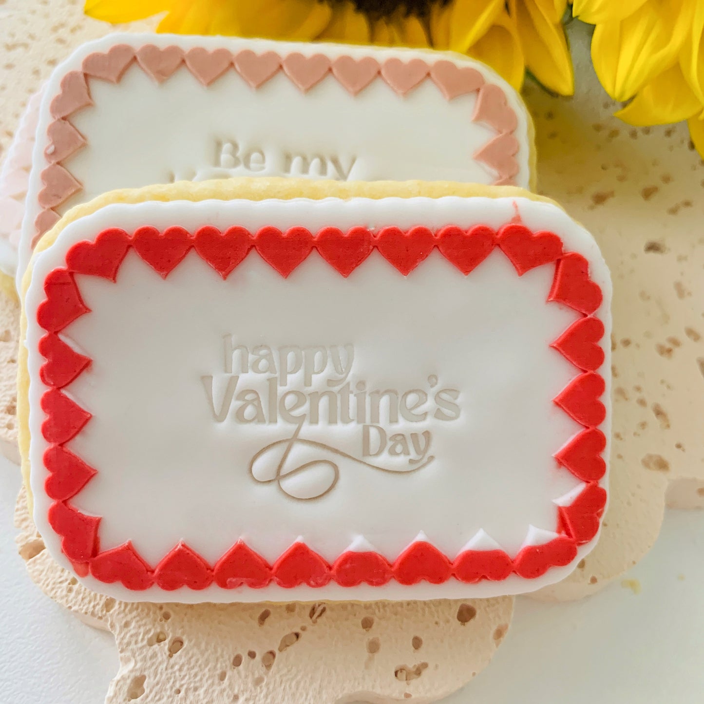 8cm Rectangle Heart Border Cookie Stamp & Cutter