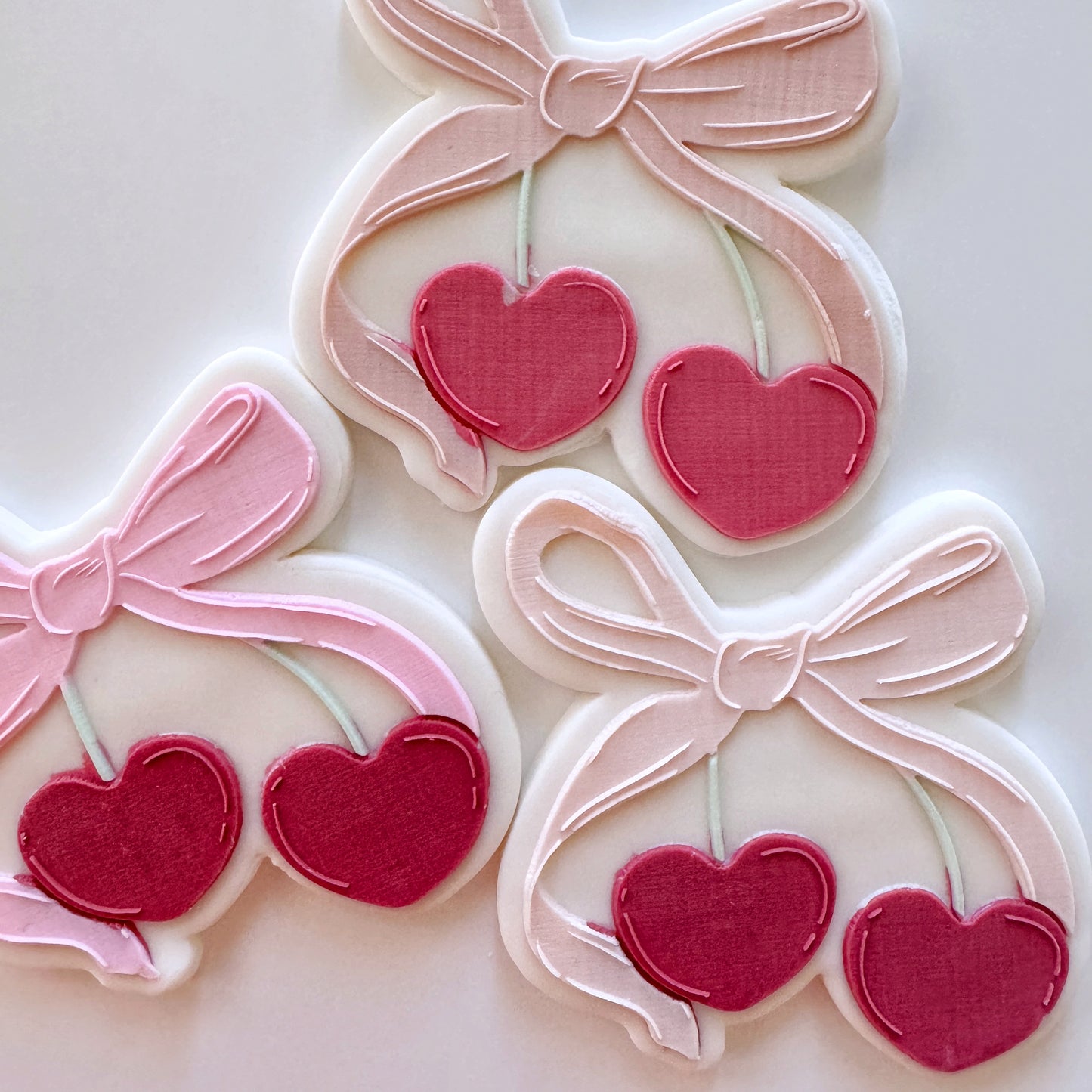 Standard Heart Cherries with Bow Cookie Stamp & Cutter