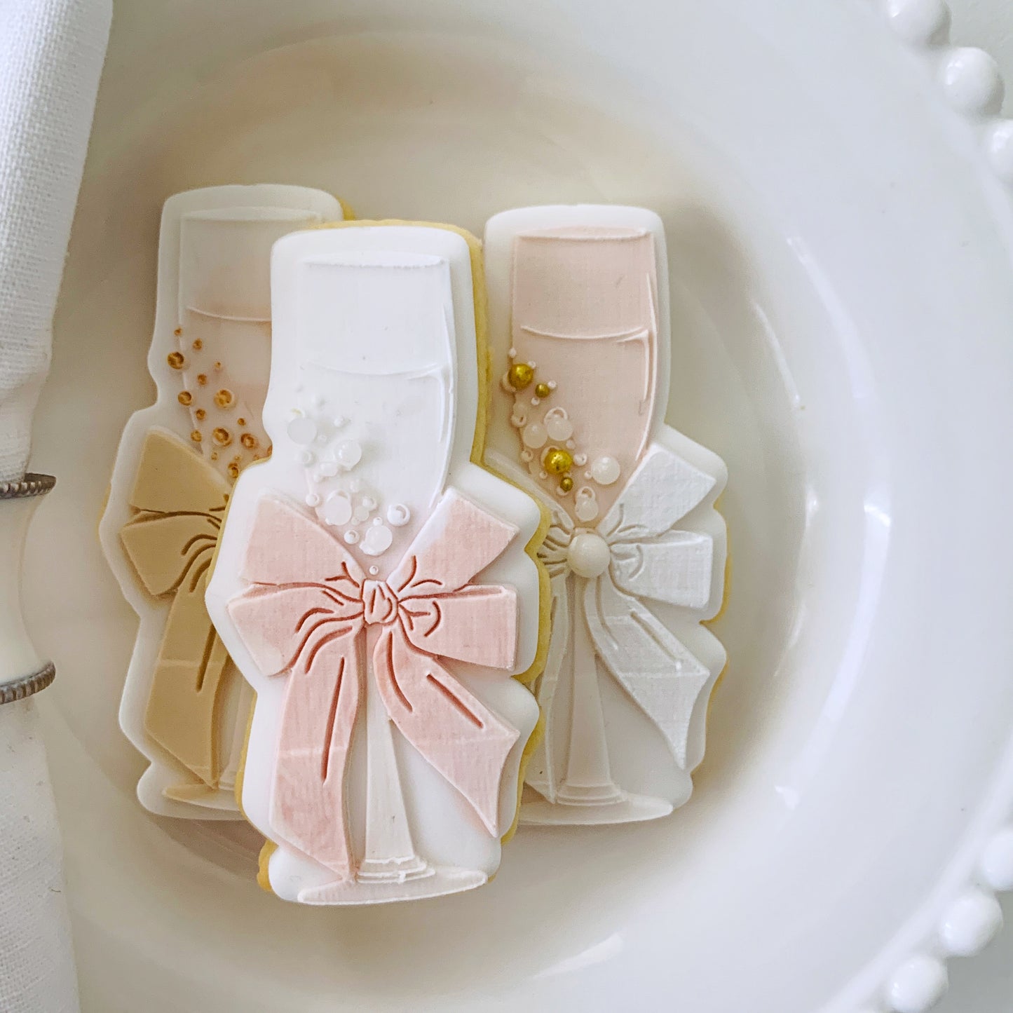 Champagne Glass Cookie Stamp & Cutter