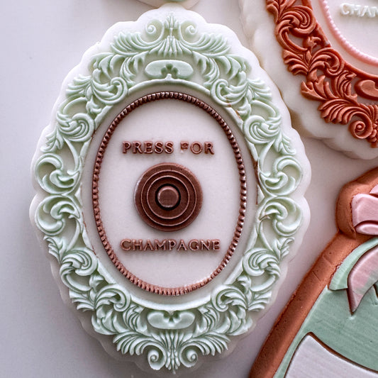 Press for Champagne Cookie Stamp & Cutter