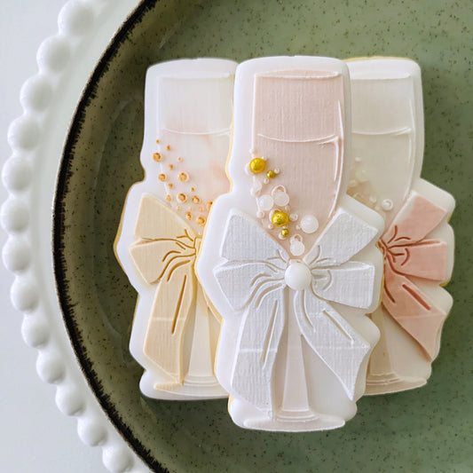 Champagne Glass Cookie Stamp & Cutter