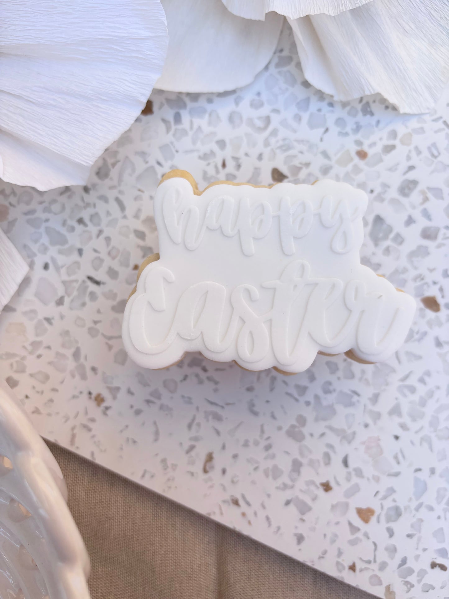 Bold Happy Easter Cookie Stamp and Cutter