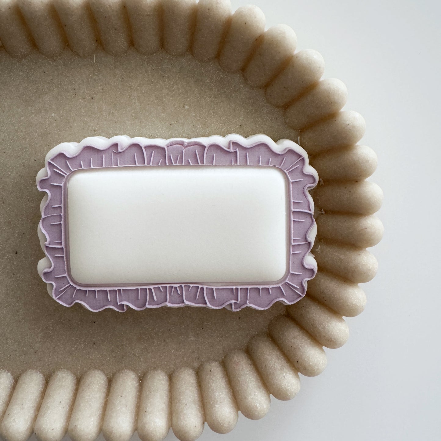 Cutout Rectangle Frilled Edge Cookie Stamp & Cutter