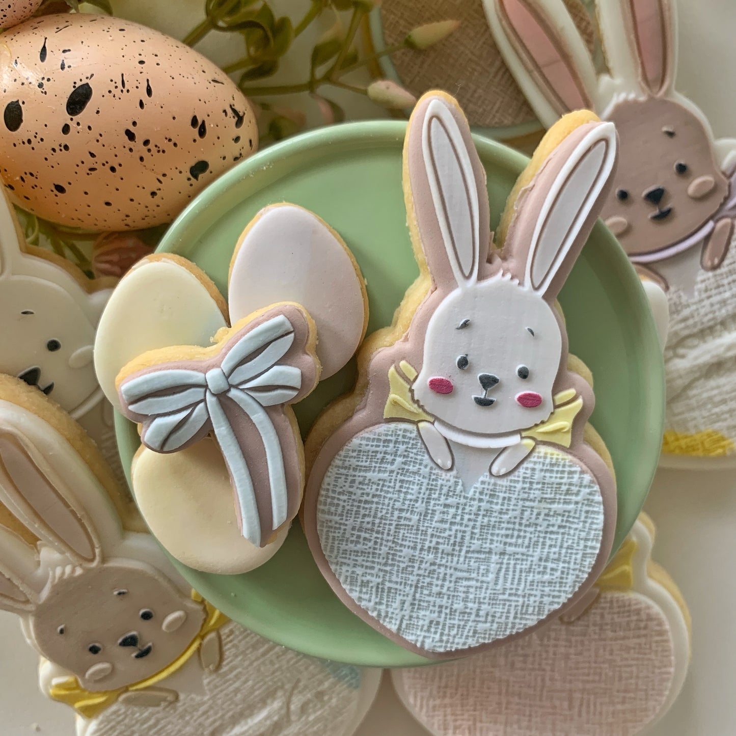 Bunny With Textured Heart Cookie Stamp and Cutter