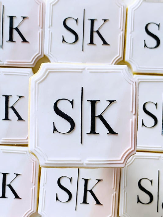 Personalised Initials with Border Cookie Stamp & Cutter