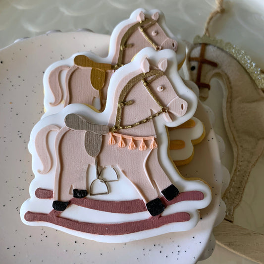 Standard Rocking Horse Cookie Stamp & Cutter