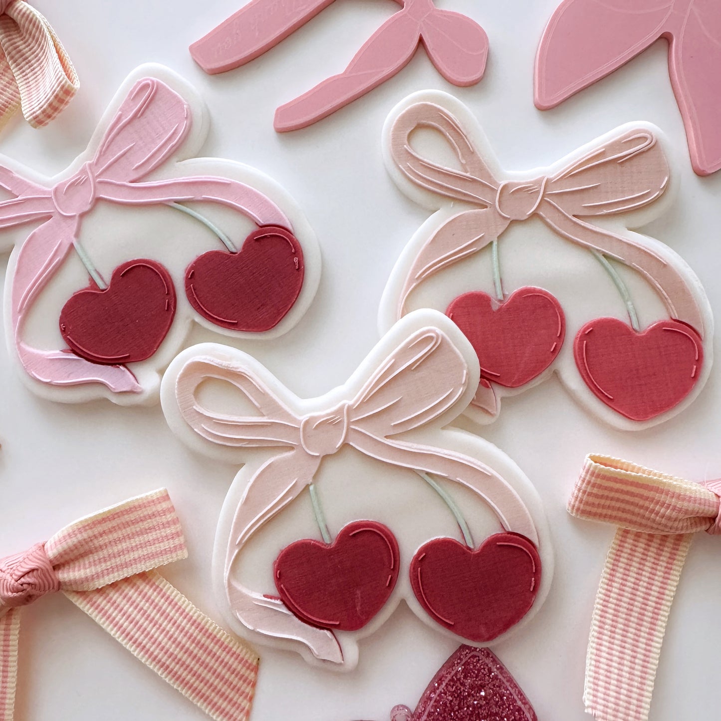 Standard Heart Cherries with Bow Cookie Stamp & Cutter