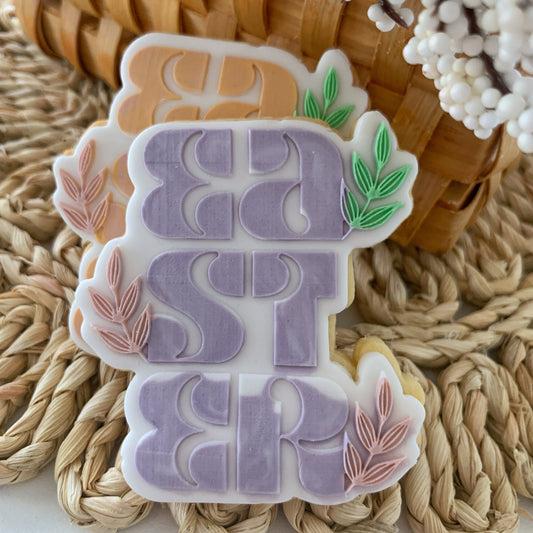EASTER With Leaves Cookie Stamp and Cutter