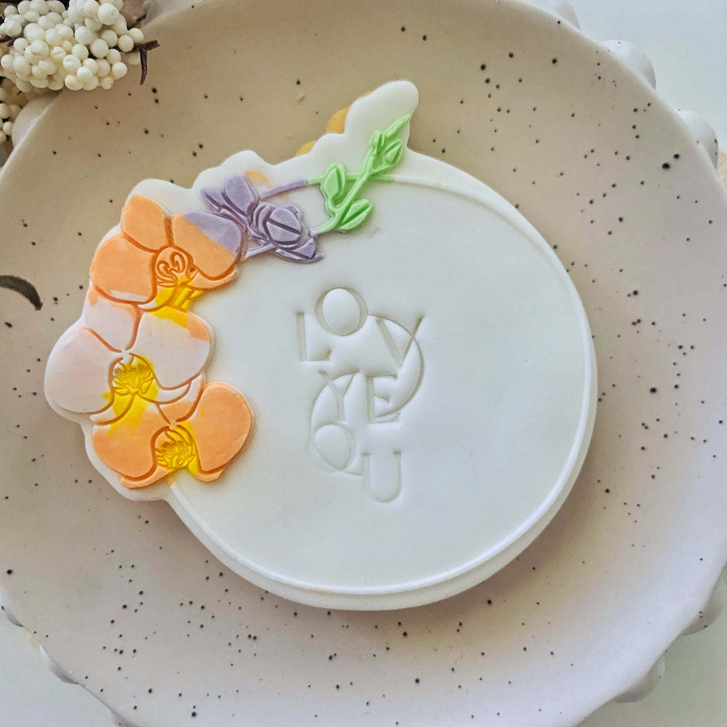 Butterfly Orchid Round Cookie Stamp & Cutter