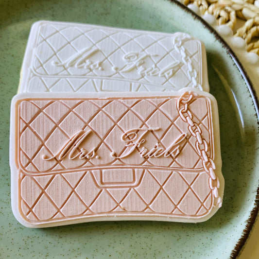 Personlised Quilted Bag Cookie Stamp & Cutter