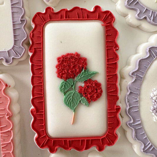 Cutout Rectangle Frilled Edge Cookie Stamp & Cutter