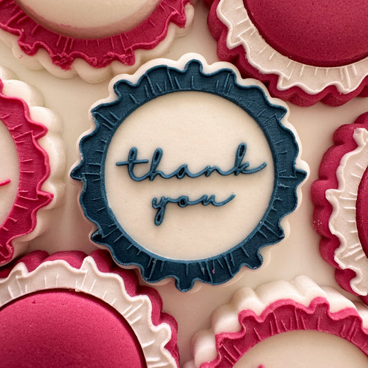 Mini Thank You Frilled Edge Cookie Stamp & Cutter