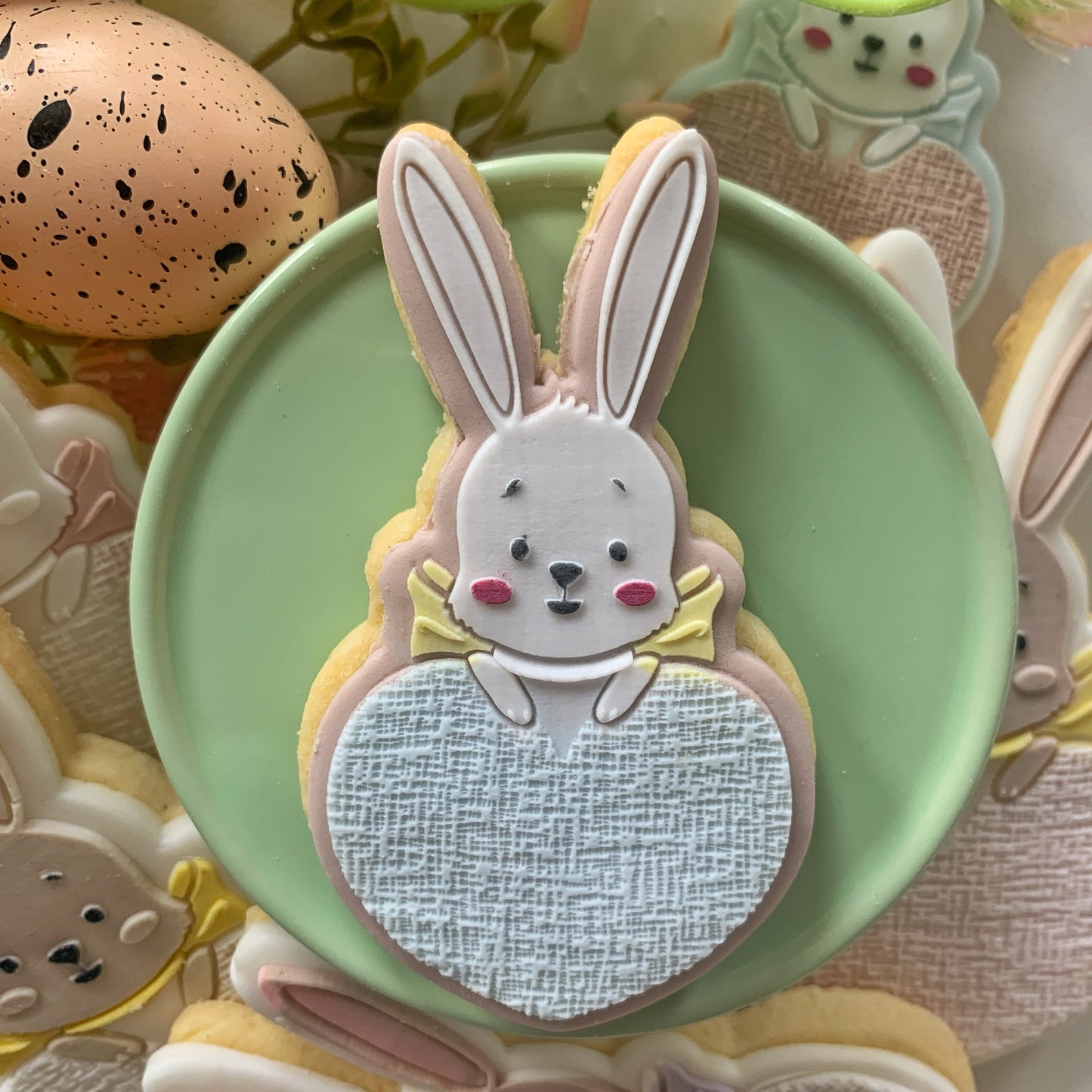 Bunny With Textured Heart Cookie Stamp and Cutter