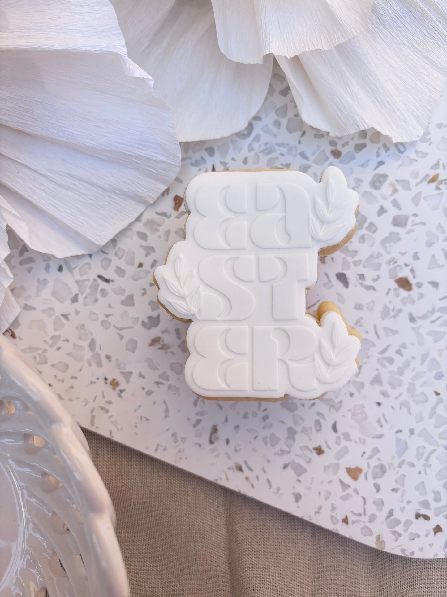 EASTER With Leaves Cookie Stamp and Cutter