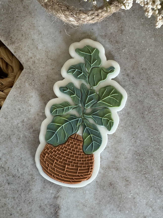 Fiddle leaf in basket Cookie Stamp & Cutter