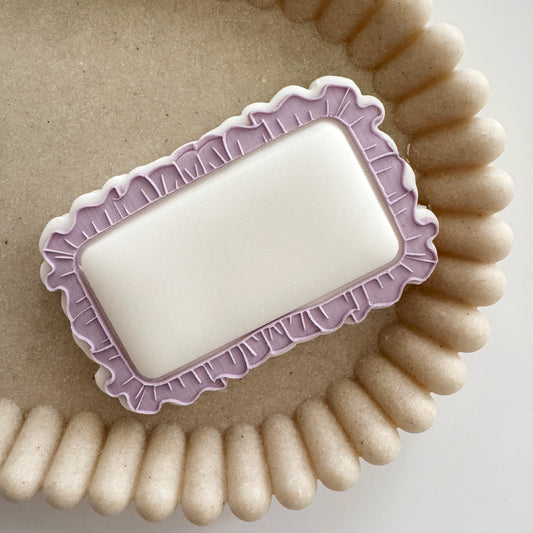 Cutout Rectangle Frilled Edge Cookie Stamp & Cutter