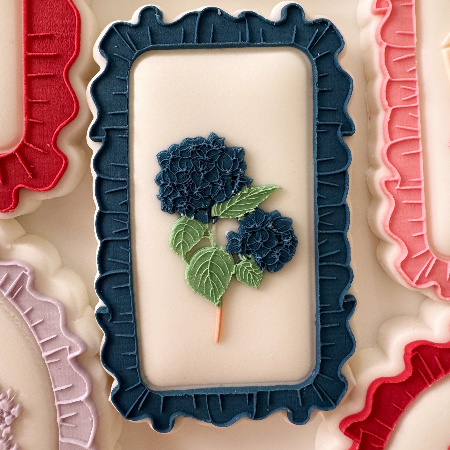 Cutout Rectangle Frilled Edge Cookie Stamp & Cutter