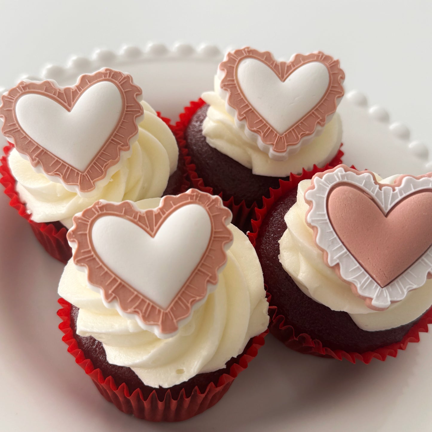 Mini Cutout Frilled Heart Cookie Stamp & Cutter