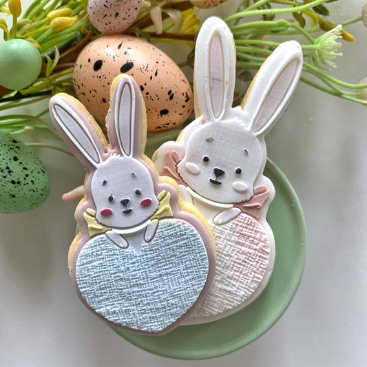 Bunny With Textured Heart Cookie Stamp and Cutter