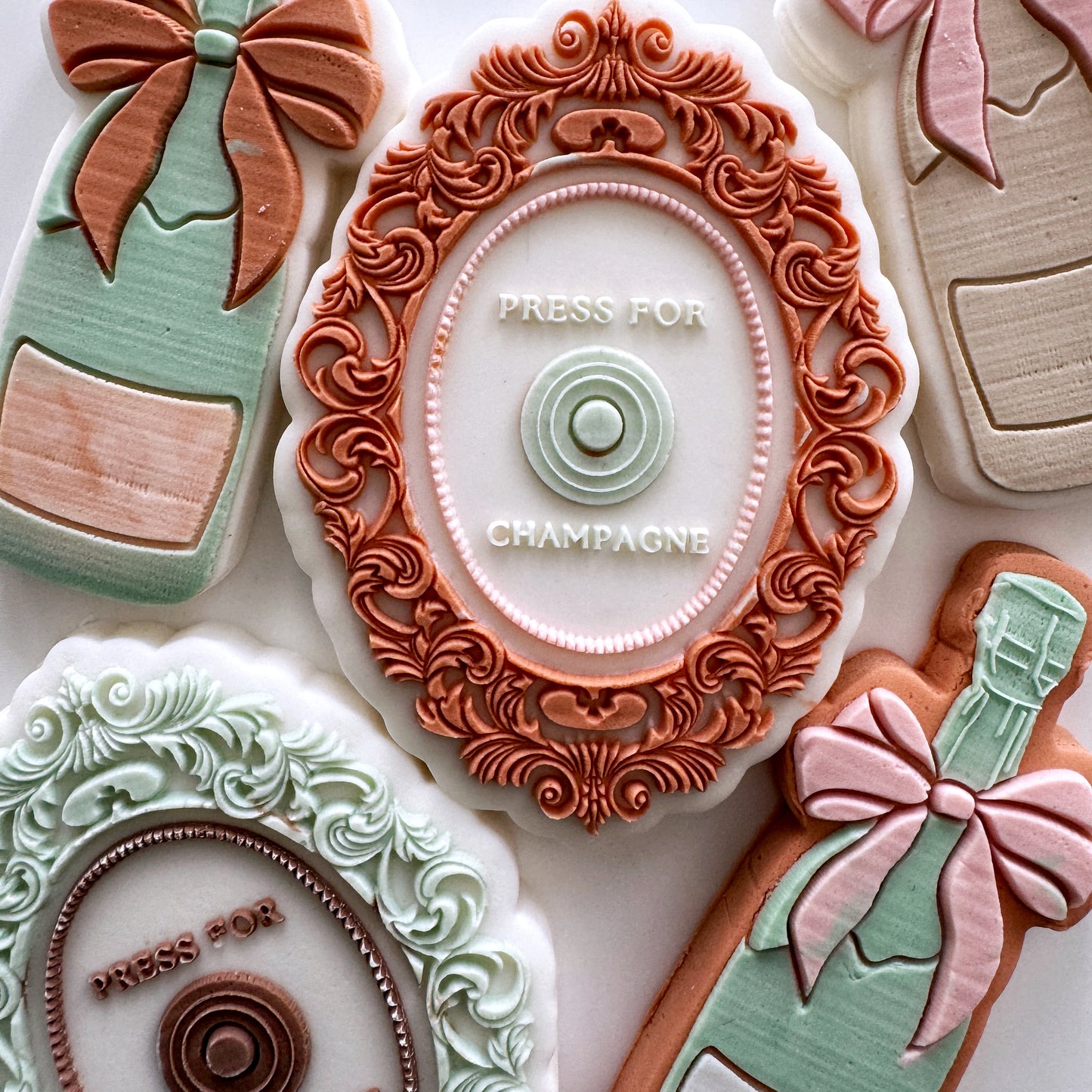 Press for Champagne Cookie Stamp & Cutter