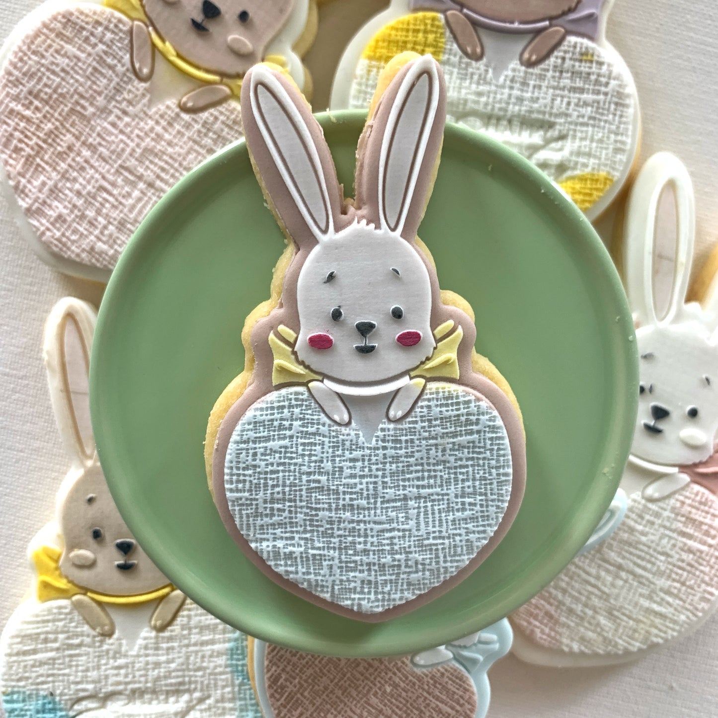 Bunny With Textured Heart Cookie Stamp and Cutter