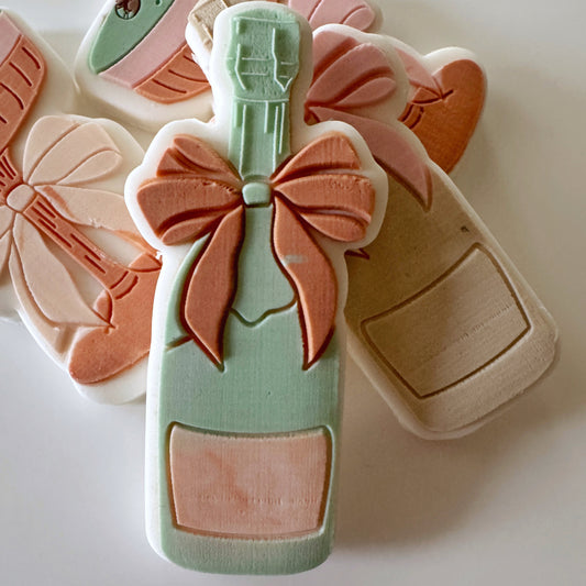 Champagne Bottle Cookie Stamp & Cutter