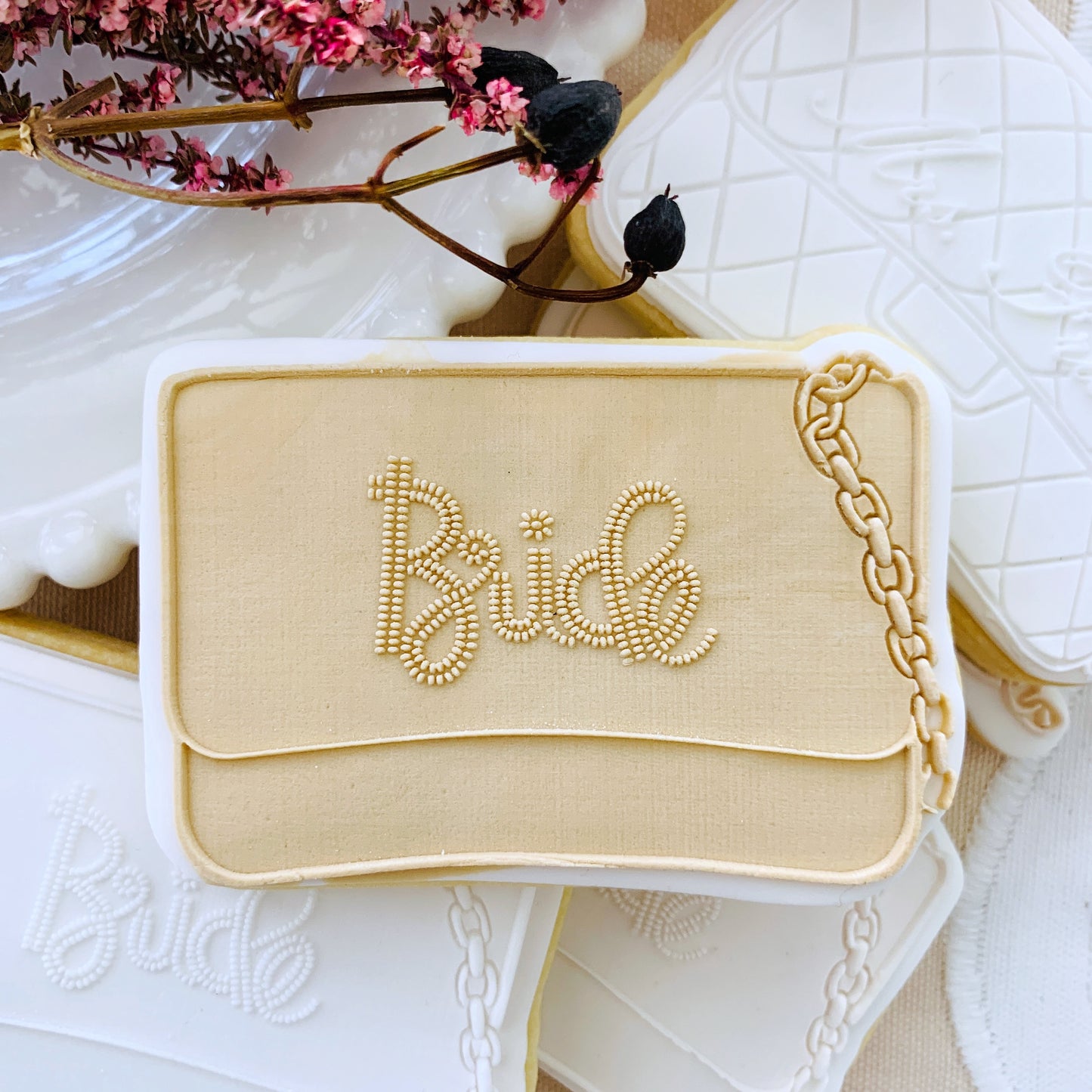Beaded Bride Bag Cookie Stamp & Cutter