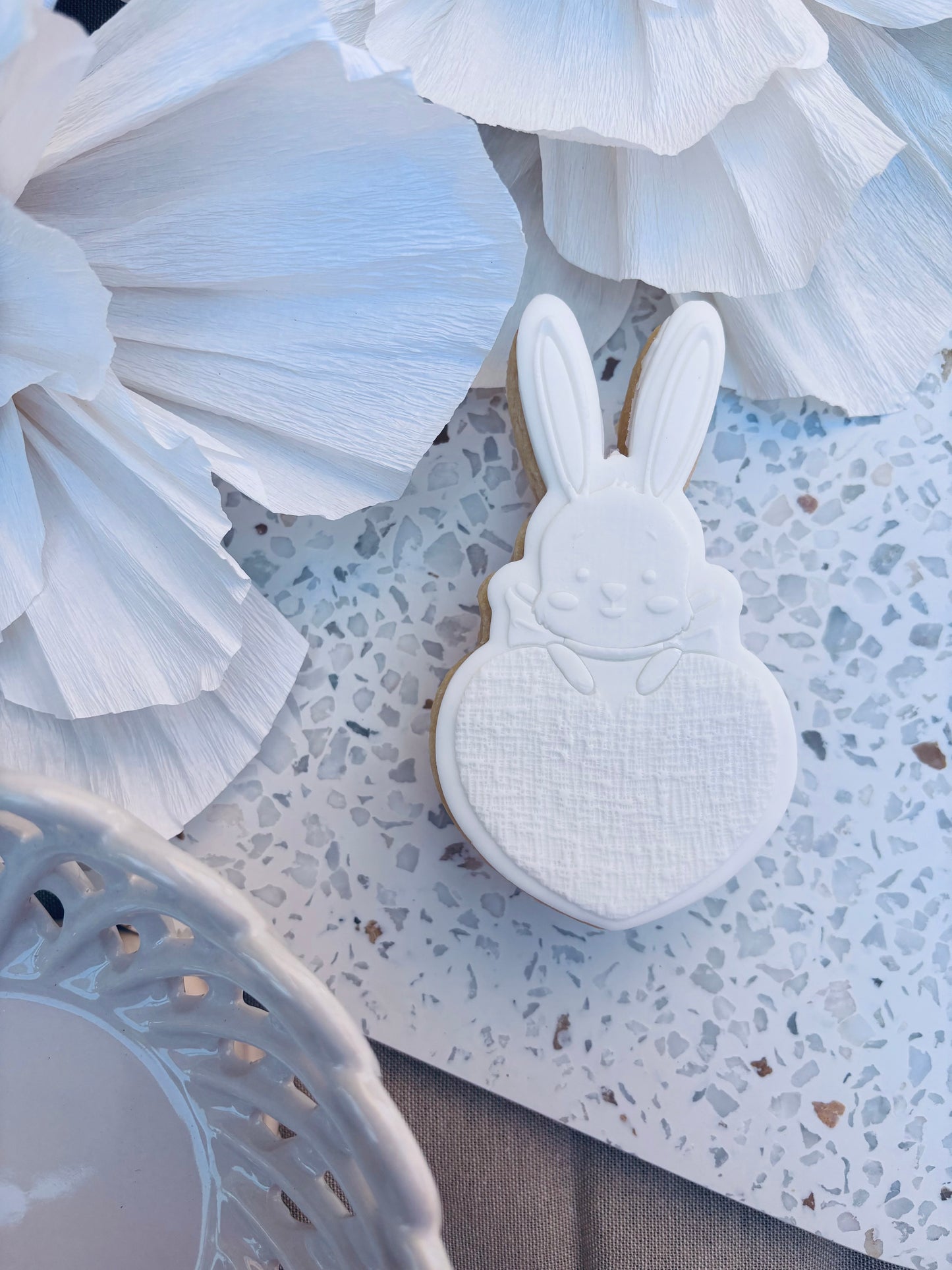 Bunny With Textured Heart Cookie Stamp and Cutter