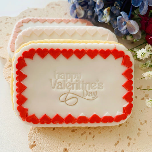 8cm Rectangle Heart Border Cookie Stamp & Cutter